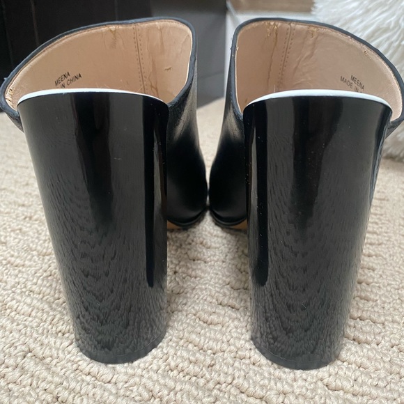 French Connection high heeled black/white mules - Picture 4 of 5